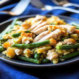 Delicious Crock Pot Chicken and Stuffing with Green Beans