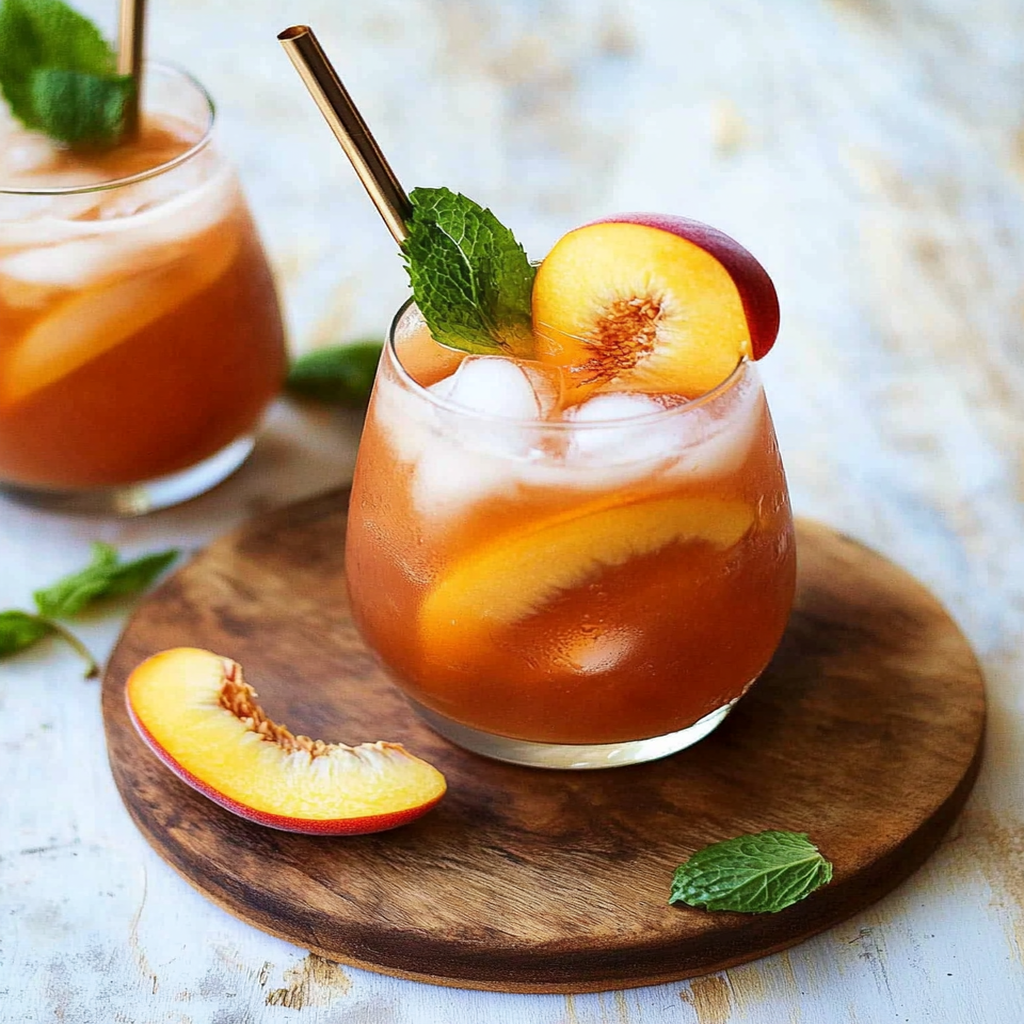 Nectarine and Mint Iced Tea