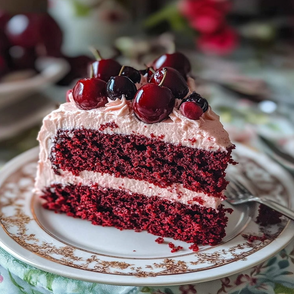 Dark Cherry Red Velvet Cake