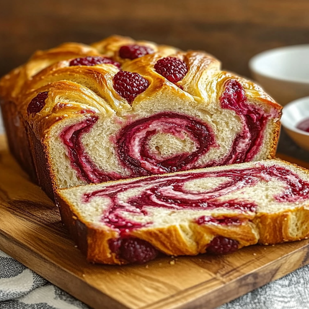 Raspberry Swirl Brioche Loaf